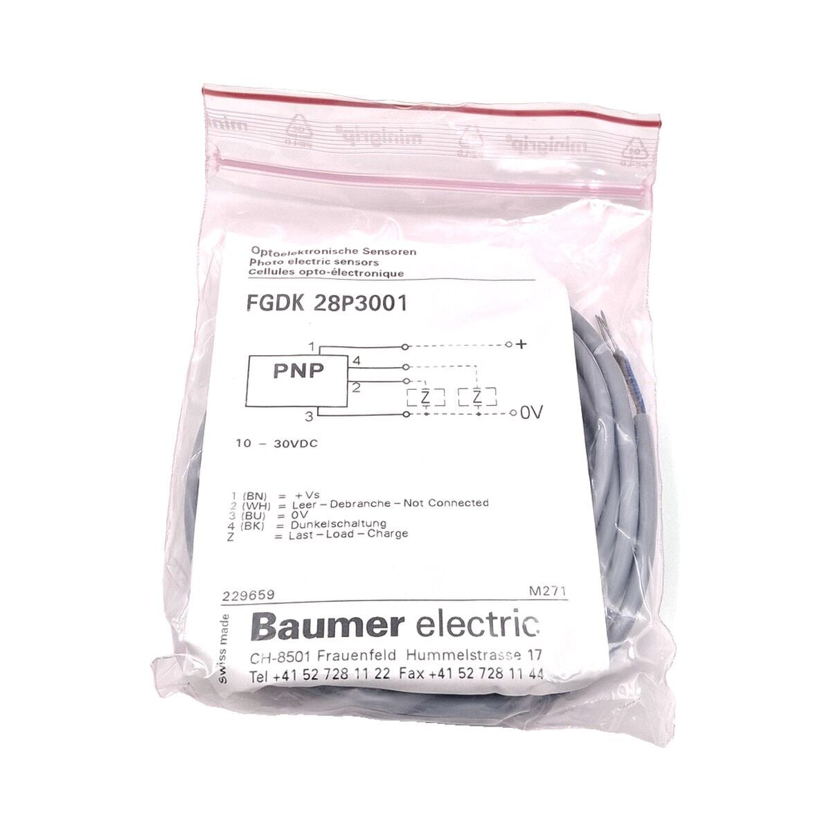 BAUMER FGDK 28P3001 Optik Sensör PNP