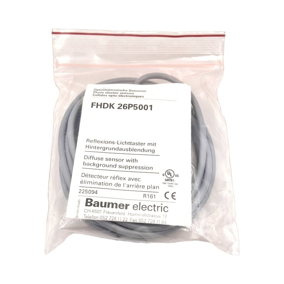 BAUMER FHDK 26P5001 Arka Plan Bastırmalı Optik Sensör PNP