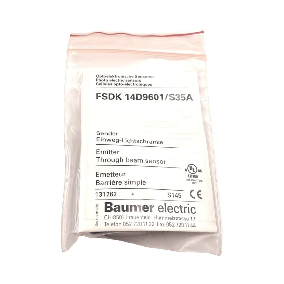 BAUMER FSDK 14D9601 S35A Karşılıklı Tip Optik Sensör Verici