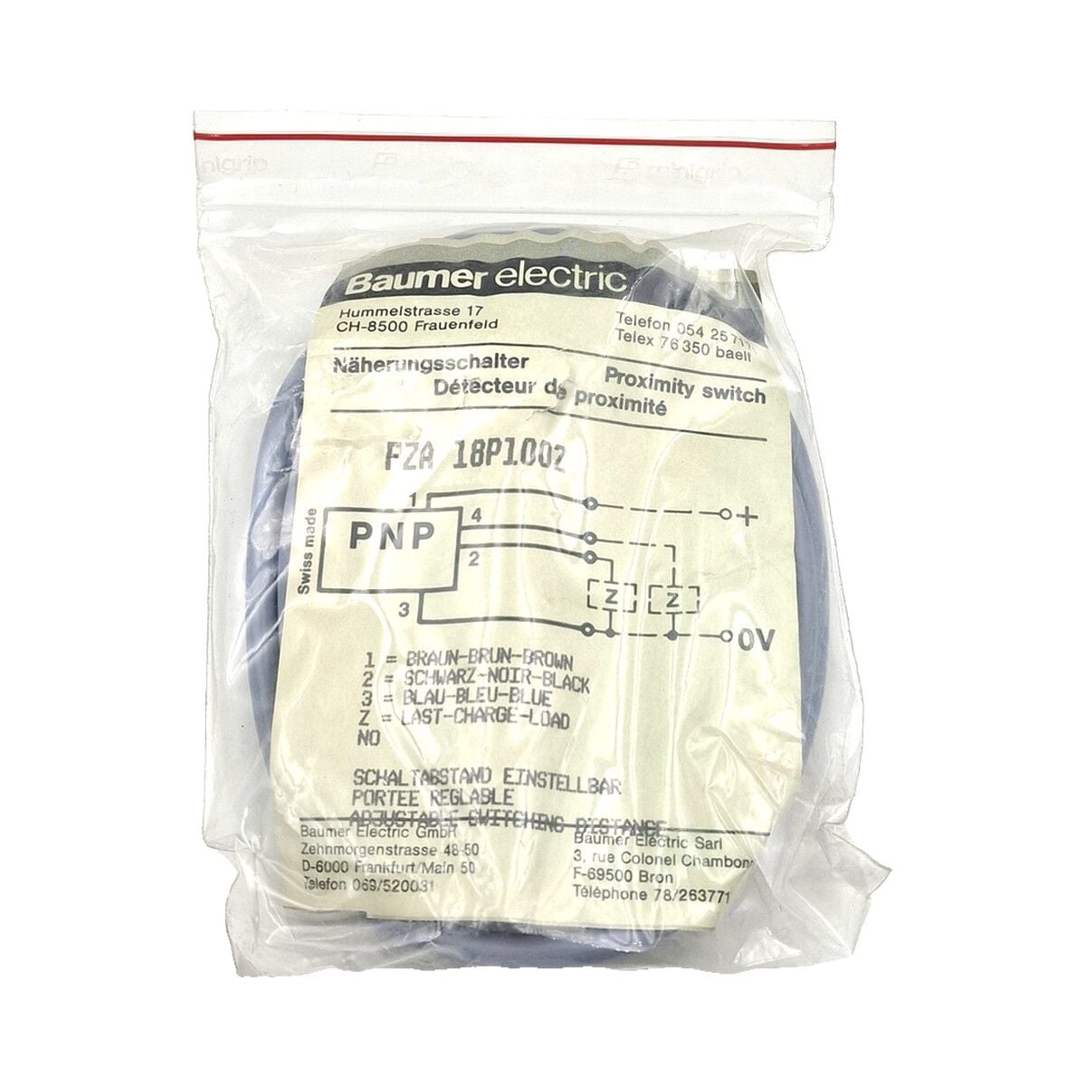 BAUMER FZA 18P1002 M18 Cisimden Yansımalı Optik Sensör PNP