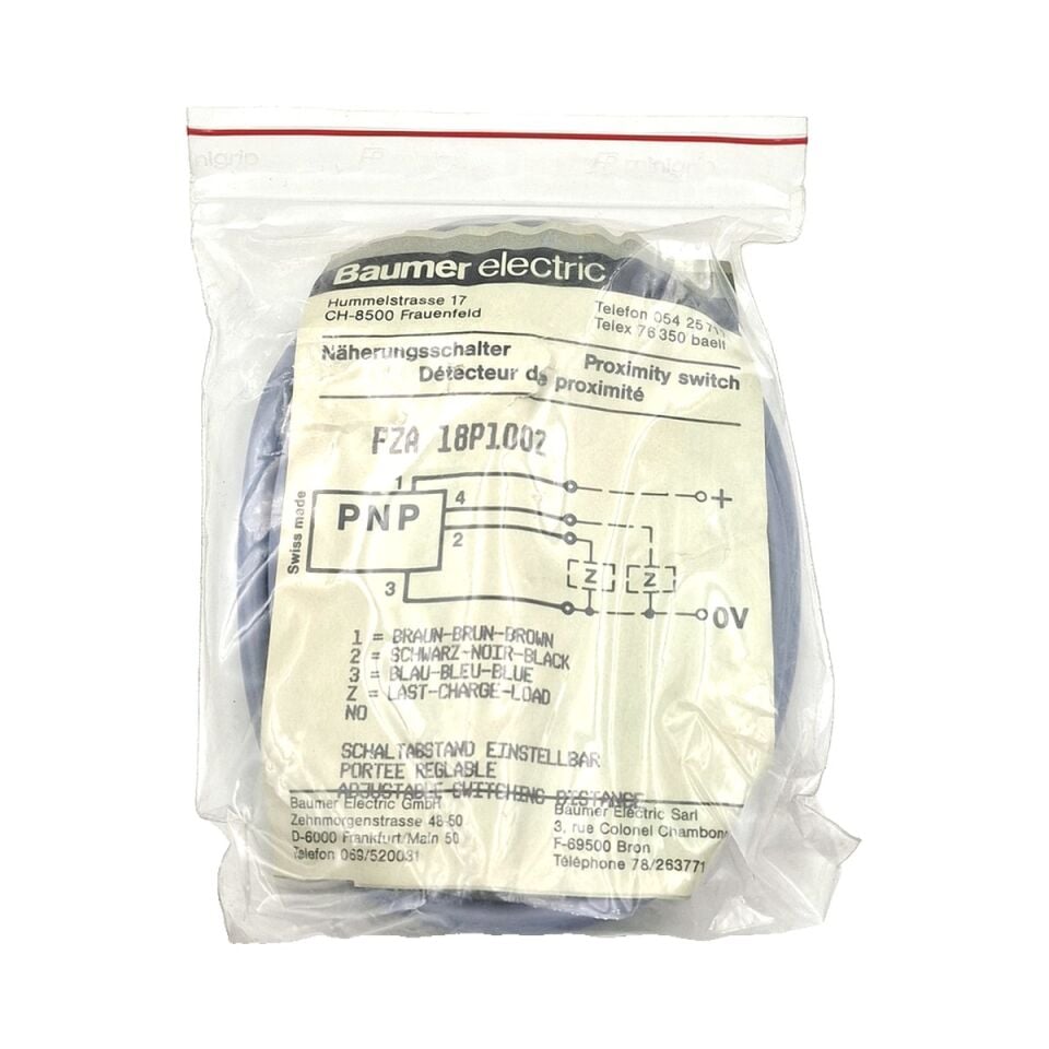 BAUMER FZA 18P1002 M18 Cisimden Yansımalı Optik Sensör PNP