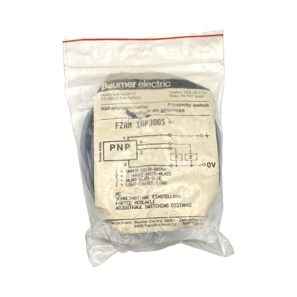 BAUMER FZAM 18P3005 M18 Cisimden Yansımalı Optik Sensör PNP