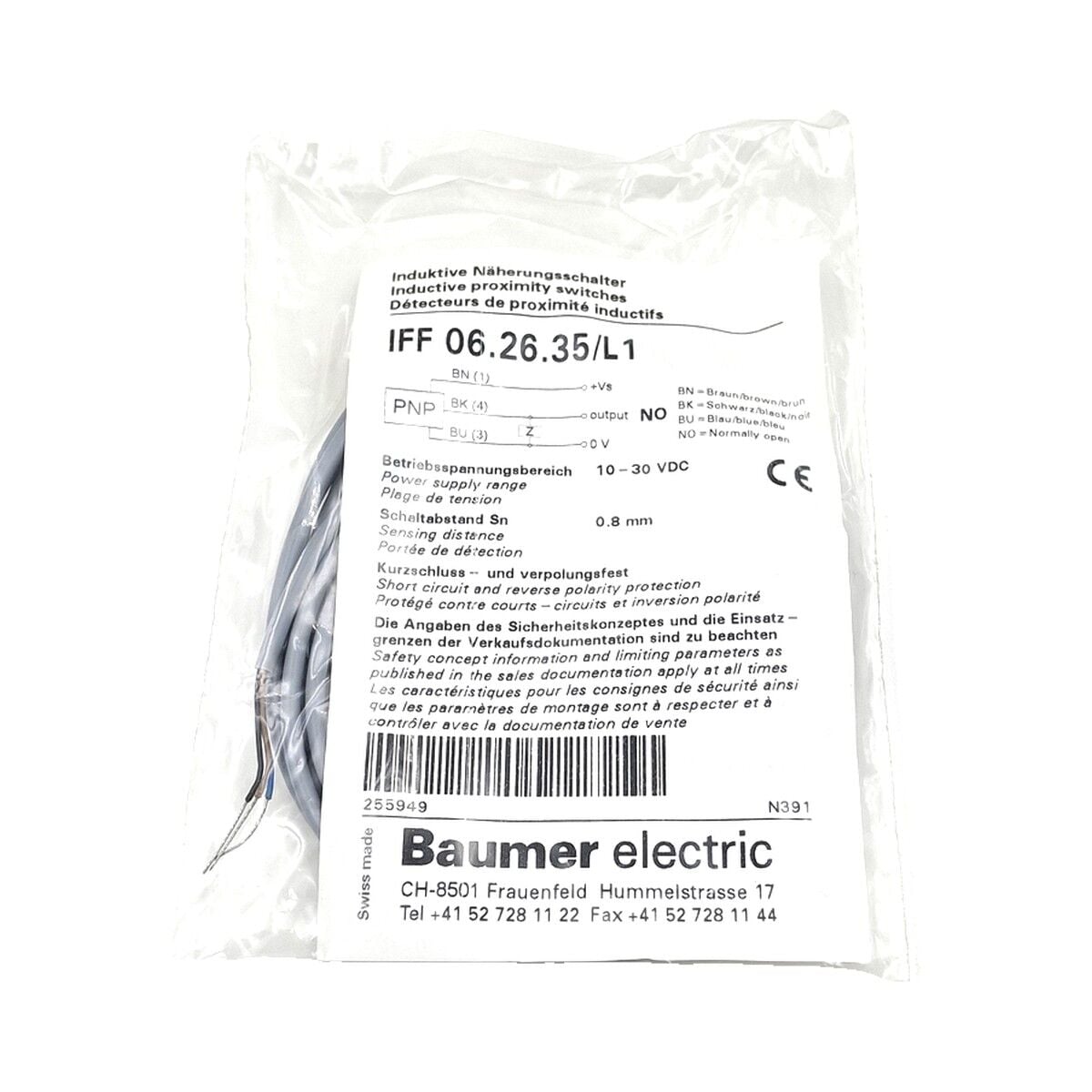BAUMER IFF 06.26.35 L1 Kare Tip Endüktif Sensör