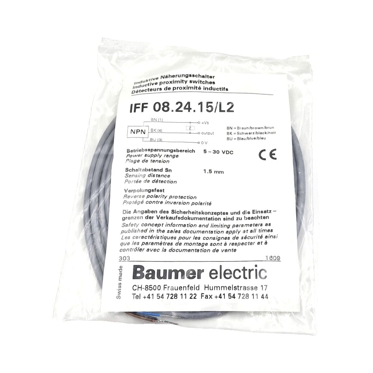 BAUMER IFF 08.24.15 L2 Kare Tip Endüktif Sensör