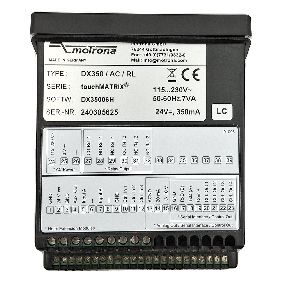 MOTRONA DX350/AC/RL Dijital Gösterge / Sayıcı 96x48 mm