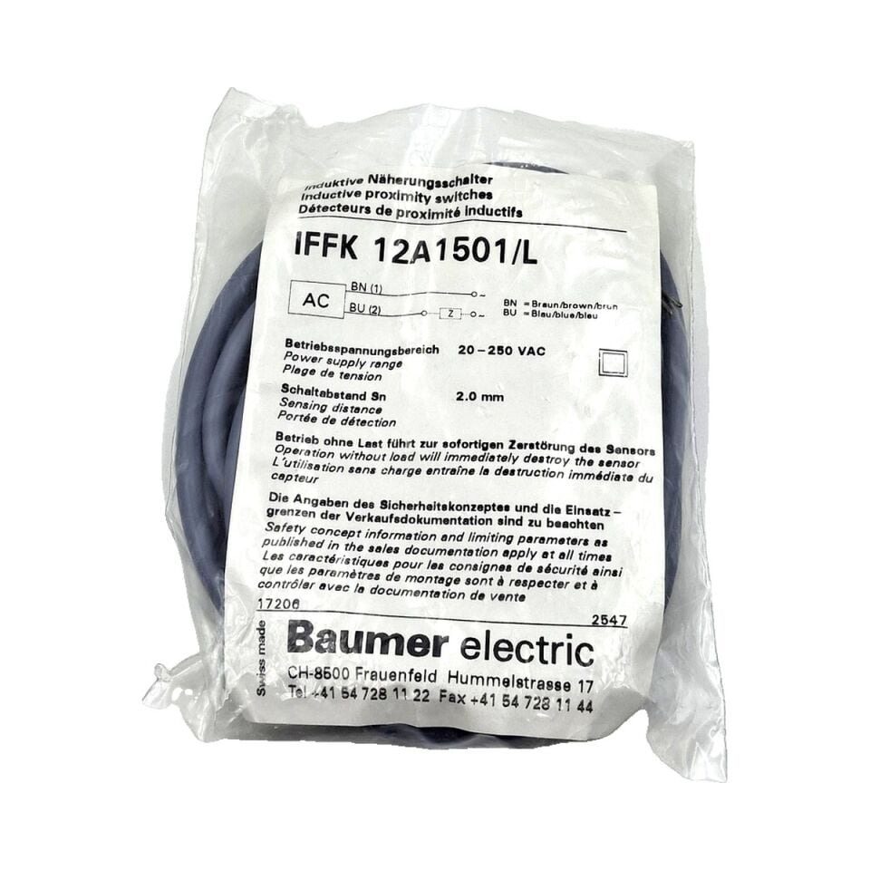 BAUMER IFFK 12A1501 L Kare Tip Endüktif Sensör