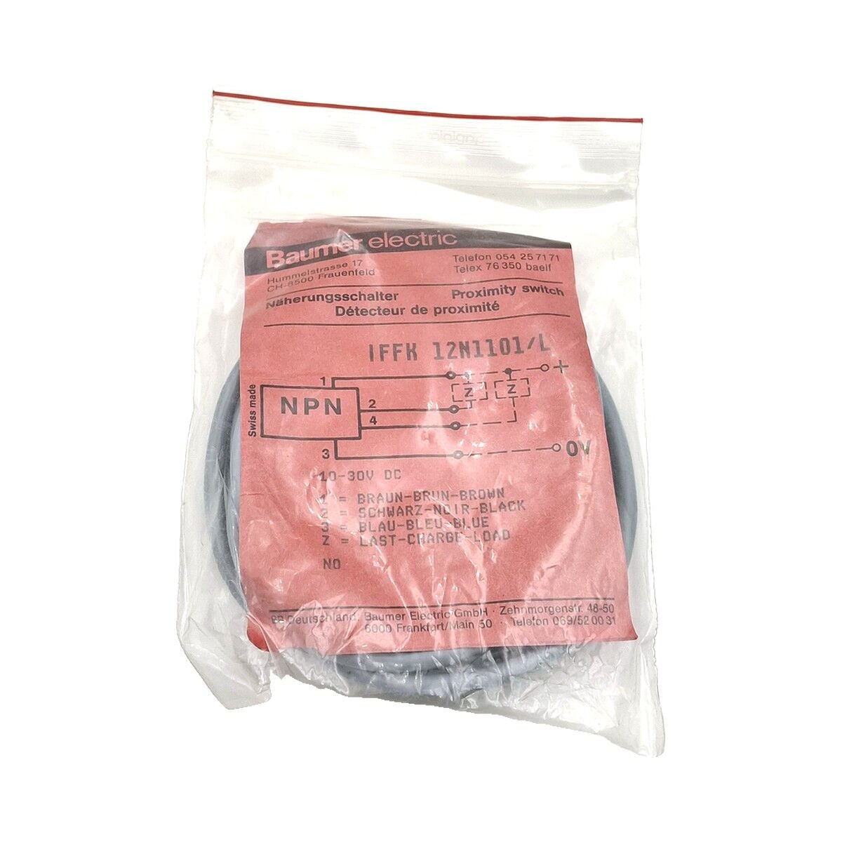BAUMER IFFK 12N1101 L Kare Tip Endüktif Sensör NPN