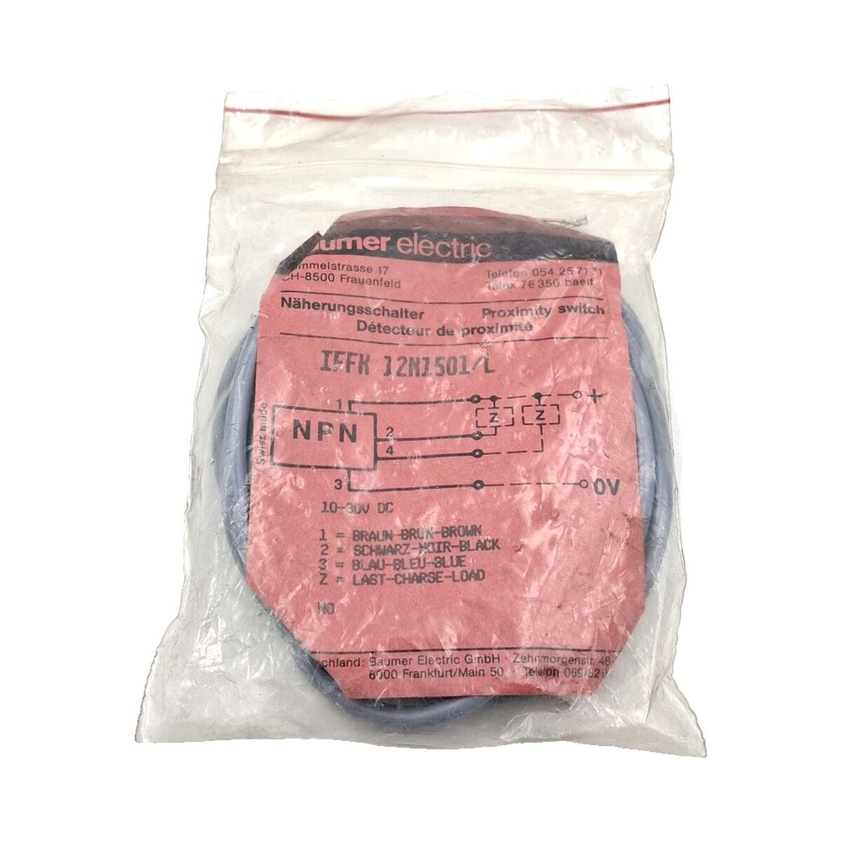 BAUMER IFFK 12N1501 L Kare Tip Endüktif Sensör NPN