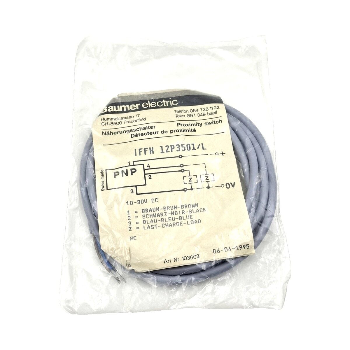 BAUMER IFFK 12P3501 L Kare Tip Endüktif Sensör PNP