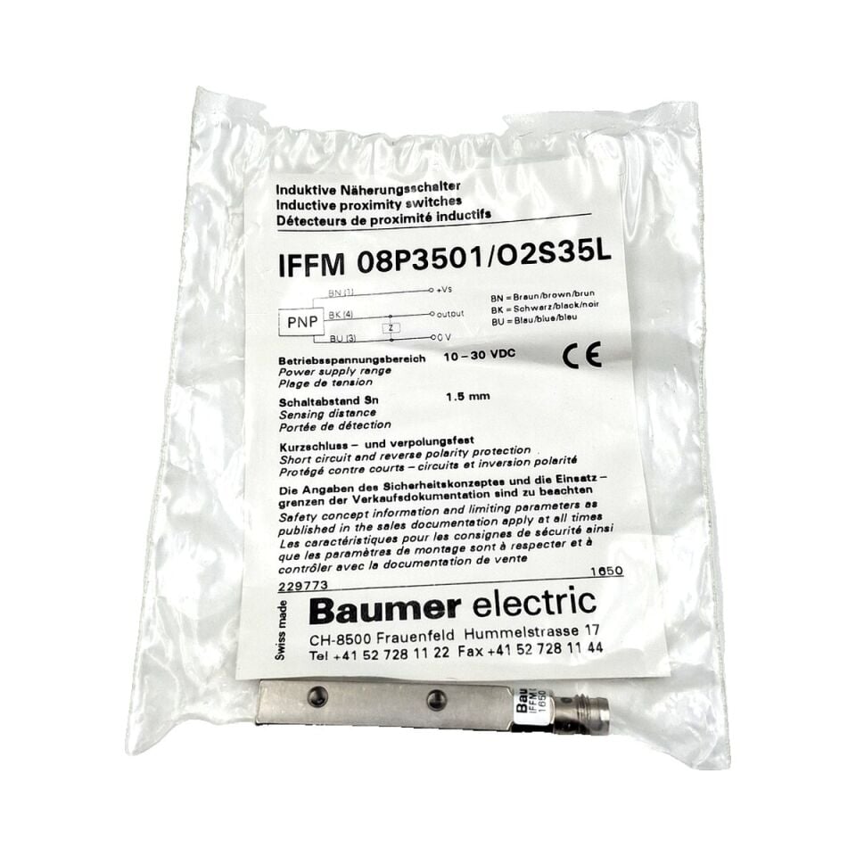 BAUMER IFFM 08P3501 O2S35L Kare Tip Endüktif Sensör PNP