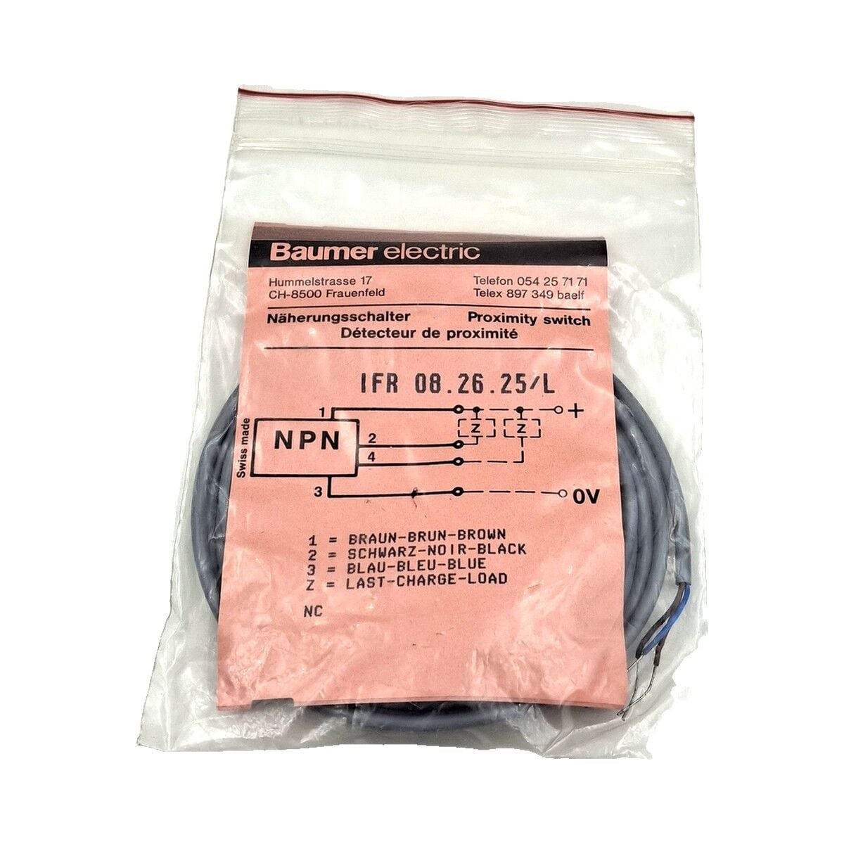 BAUMER IFR 08.26.25 L M8 Endüktif Sensör