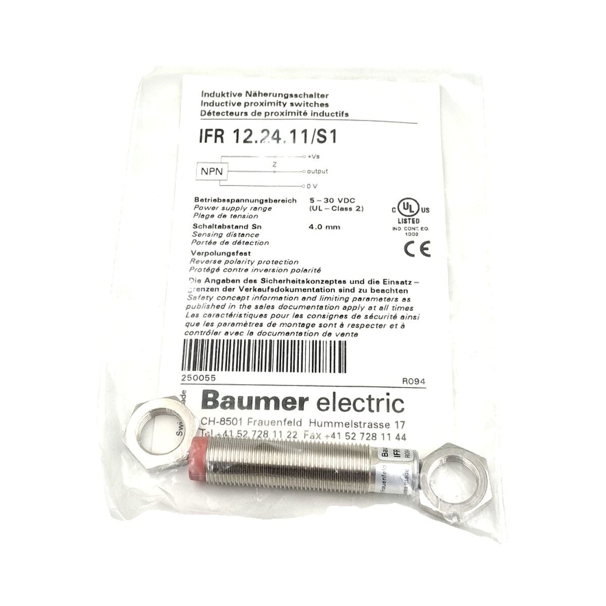 BAUMER IFR 12.24.11 S1 M12 Endüktif Sensör