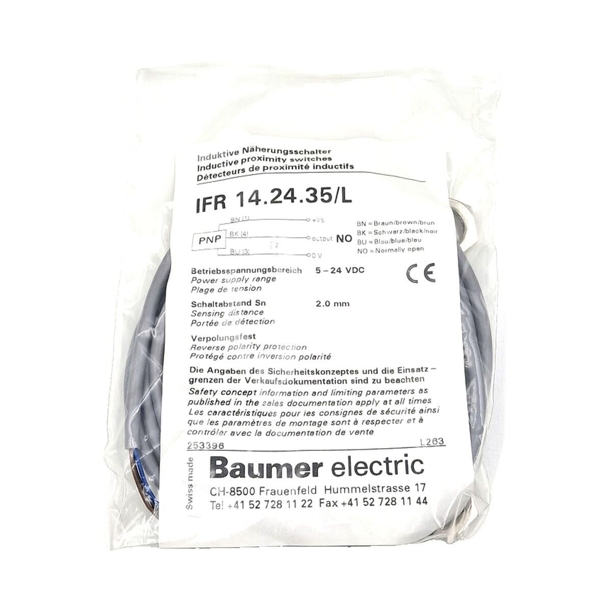 BAUMER IFR 14.24.35 L Endüktif Sensör