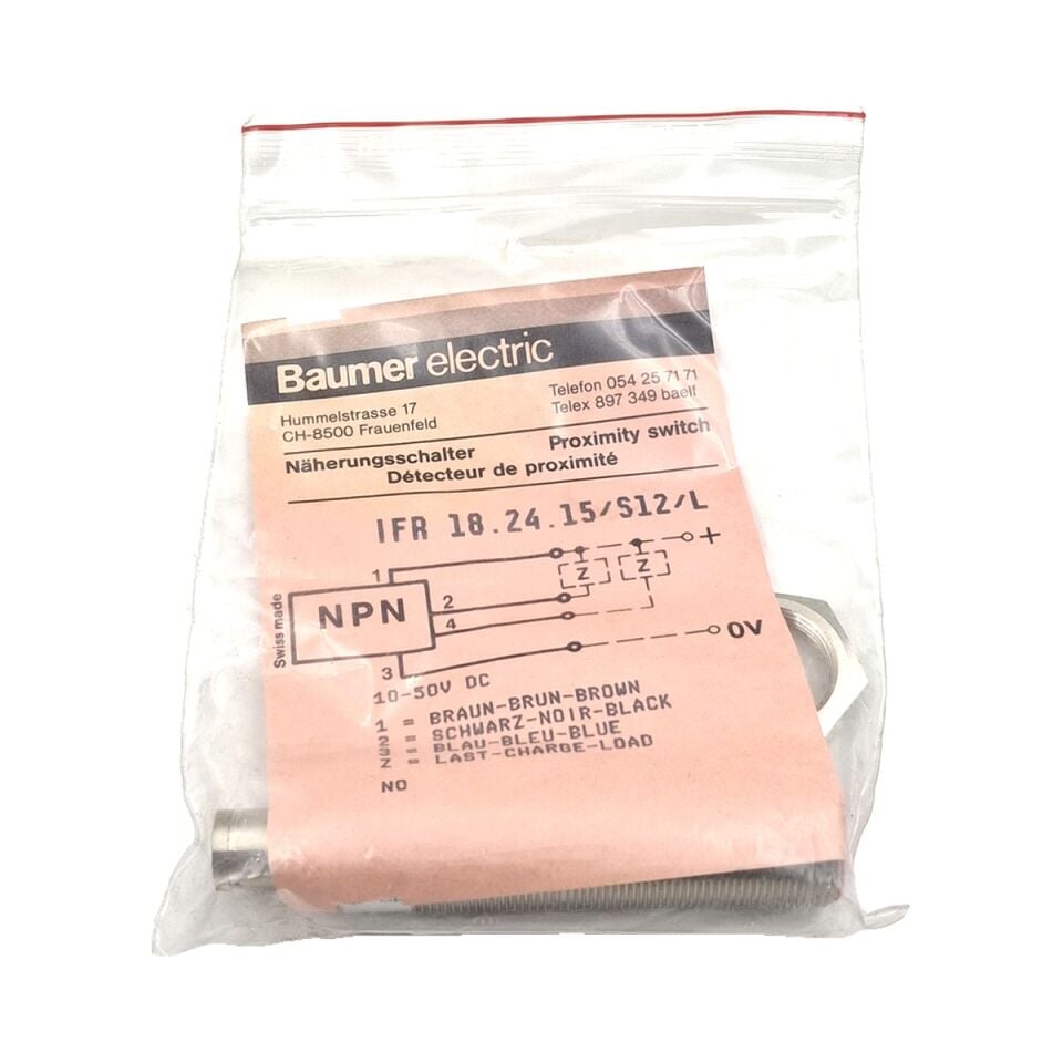 BAUMER IFR 18.24.15 S12 L M18 Endüktif Sensör