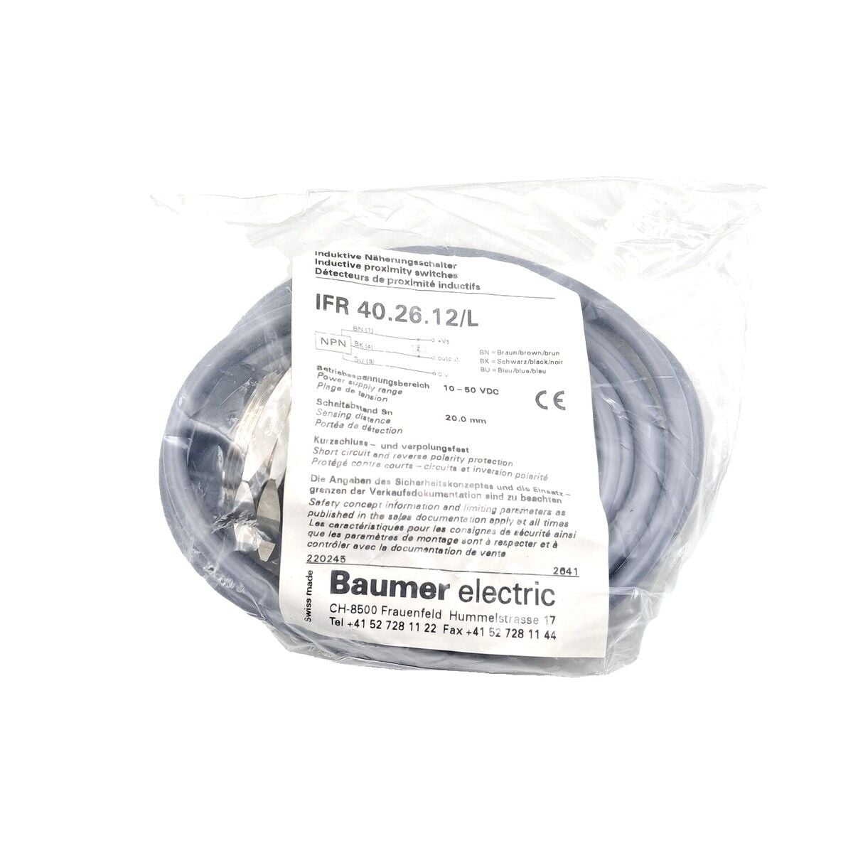 BAUMER IFR 40.26.12 L Endüktif Sensör