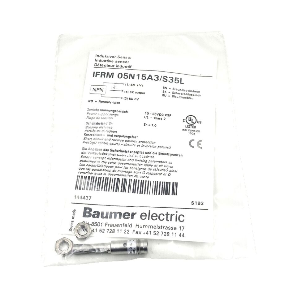 BAUMER IFRM 05N15A3 S35L Endüktif Sensör NPN