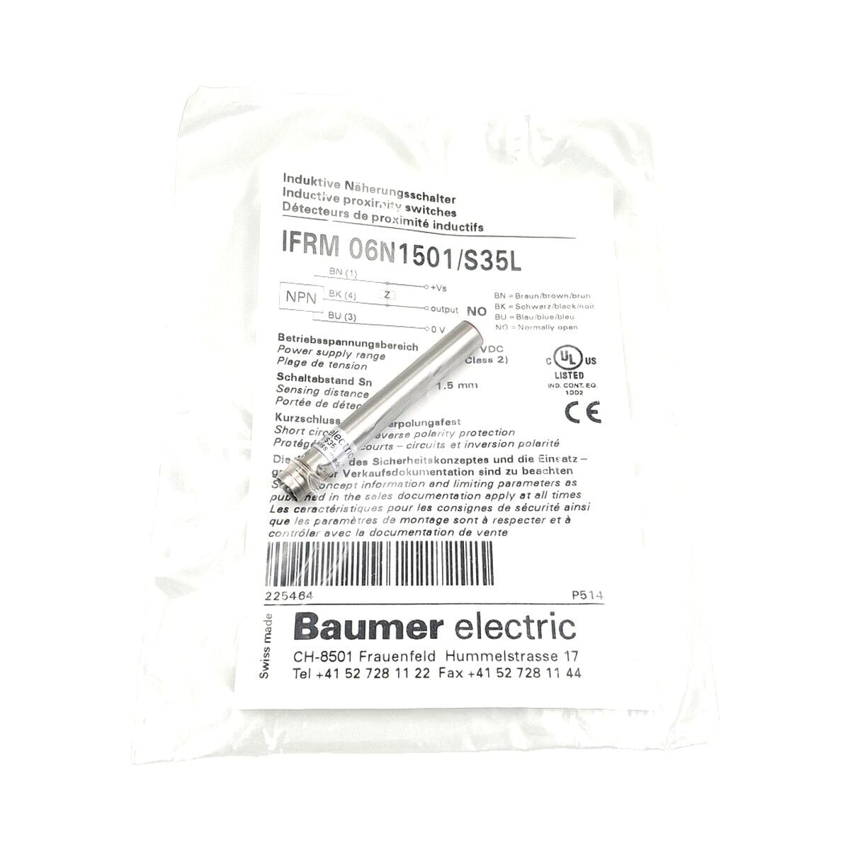 BAUMER IFRM 06N1501 S35L Endüktif Sensör NPN
