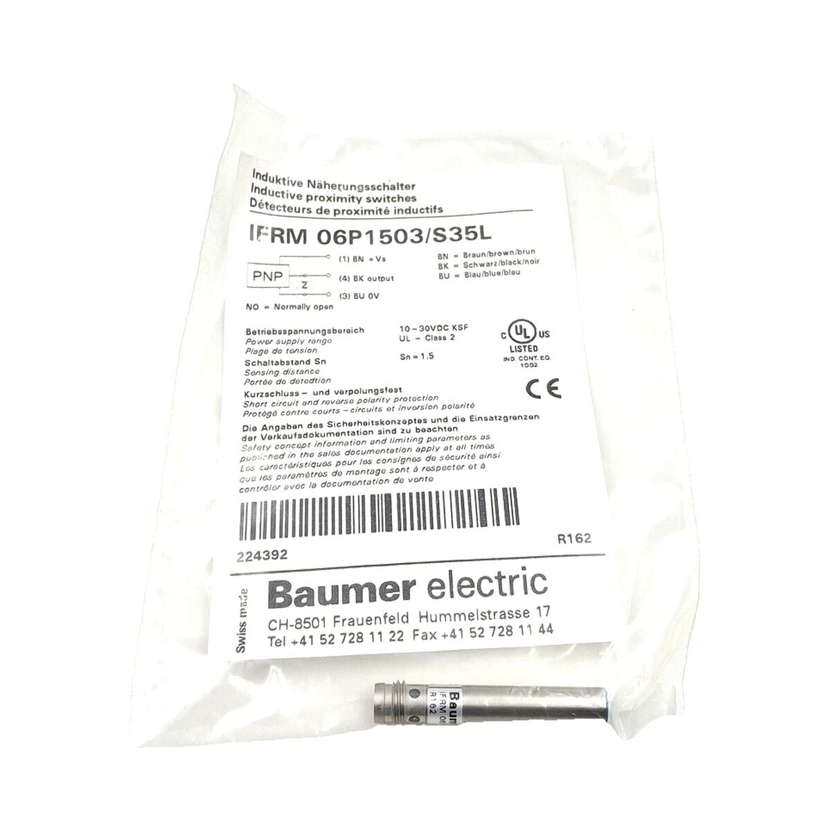 BAUMER IFRM 06P1503 S35L Endüktif Sensör PNP