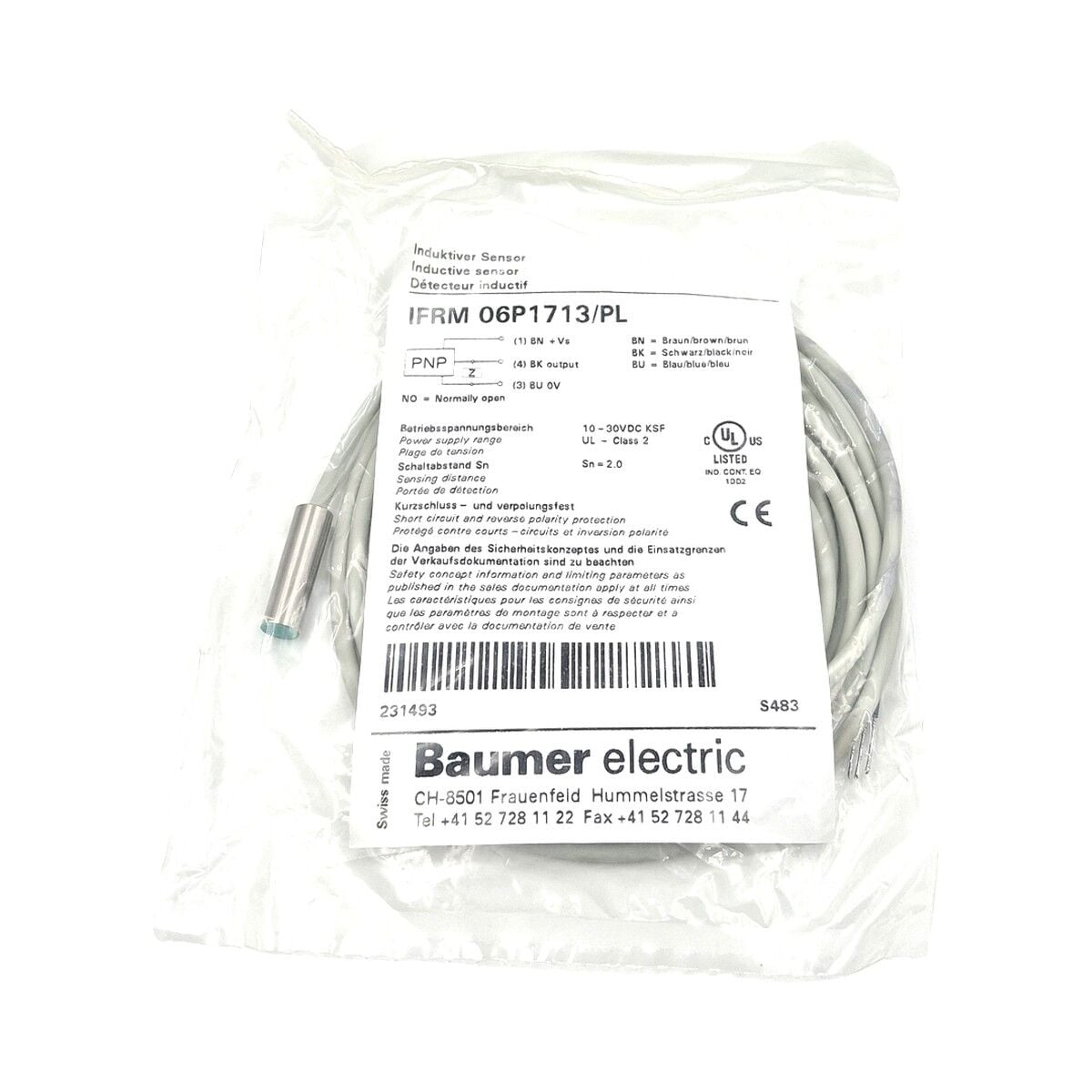 BAUMER IFRM 06P1713 PL Endüktif Sensör PNP
