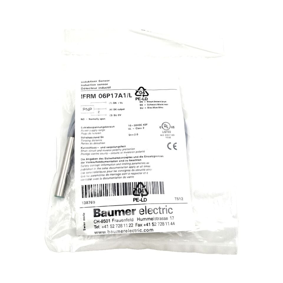 BAUMER IFRM 06P17A1 L Endüktif Sensör PNP