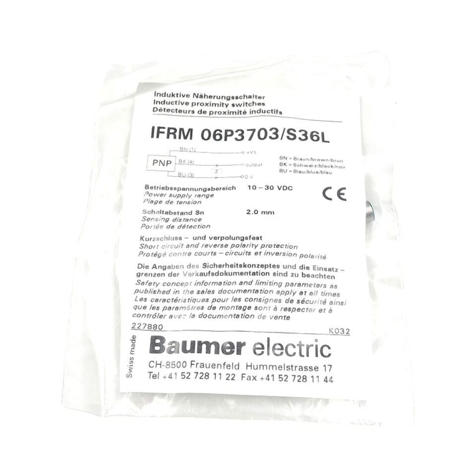 BAUMER IFRM 06P3703 S36L Endüktif Sensör PNP