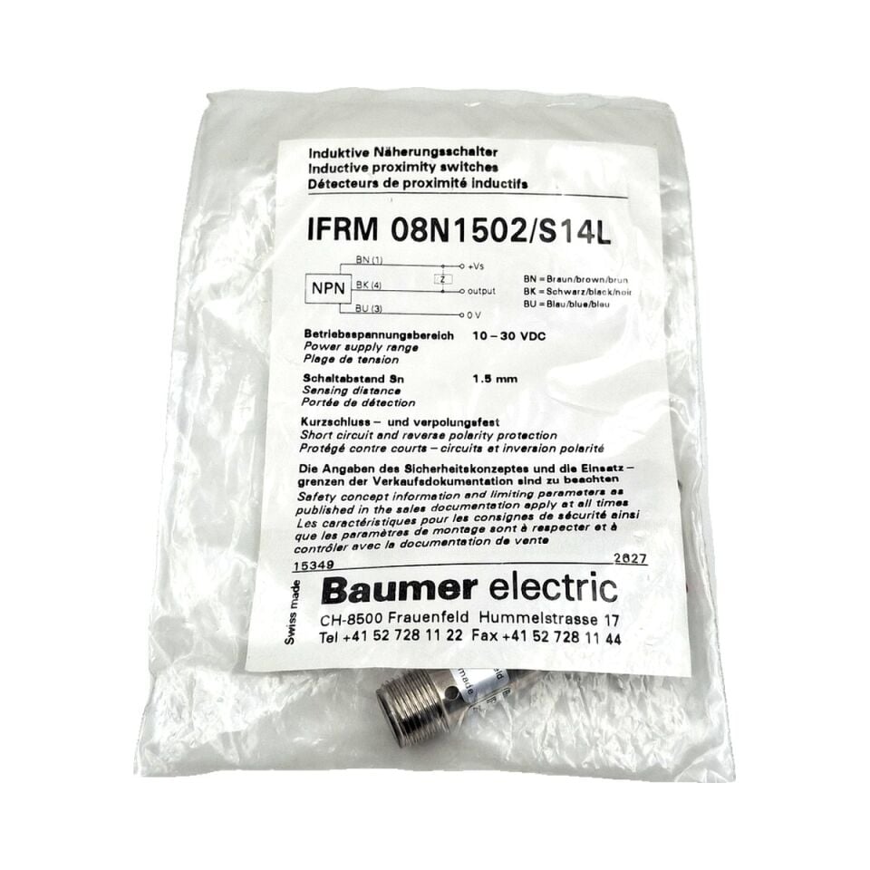 BAUMER IFRM 08N1502 S14L M8 Endüktif Sensör NPN