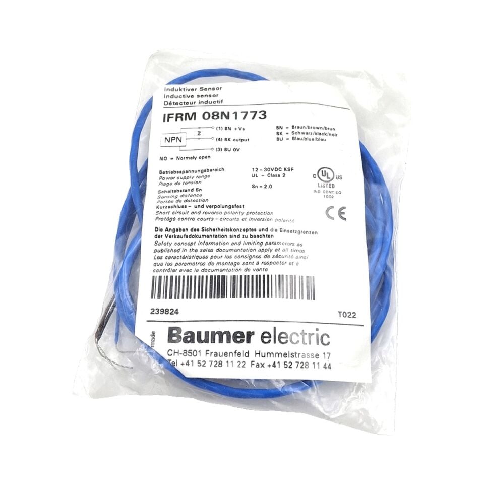 BAUMER IFRM 08N1773 M8 Endüktif Sensör NPN