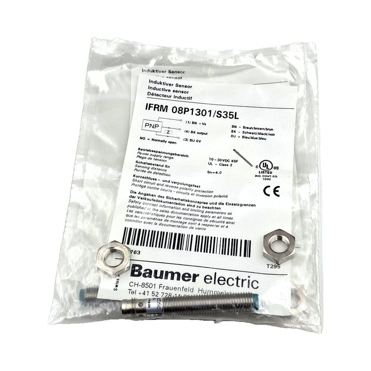 BAUMER IFRM 08P1301 S35L M8 Endüktif Sensör PNP
