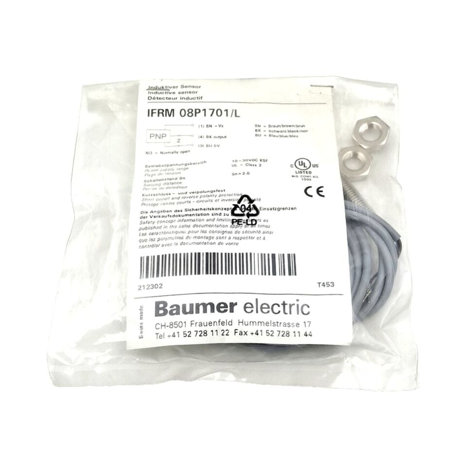 BAUMER IFRM 08P1701 L M8 Endüktif Sensör PNP