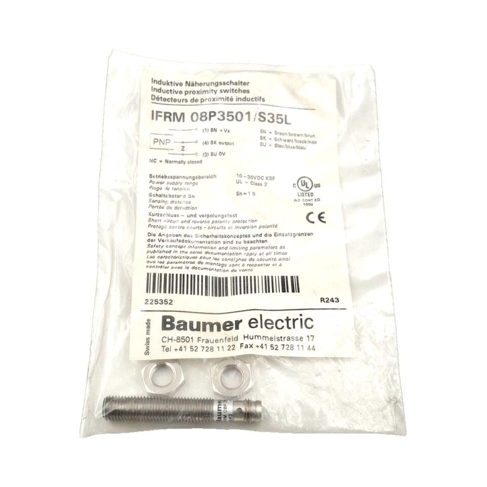 BAUMER IFRM 08P3501 S35L M8 Endüktif Sensör PNP