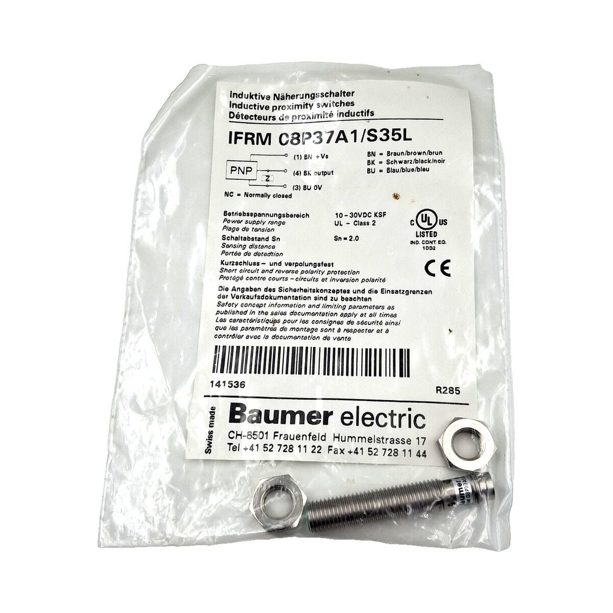 BAUMER IFRM 08P37A1 S35 L M8 Endüktif Sensör PNP