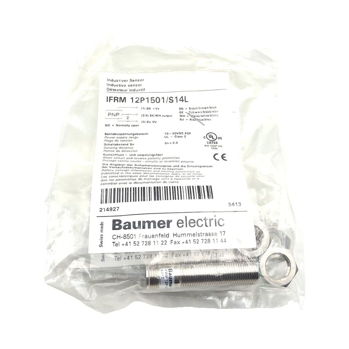BAUMER IFRM 12P1501 S14L M12 Endüktif Sensör PNP
