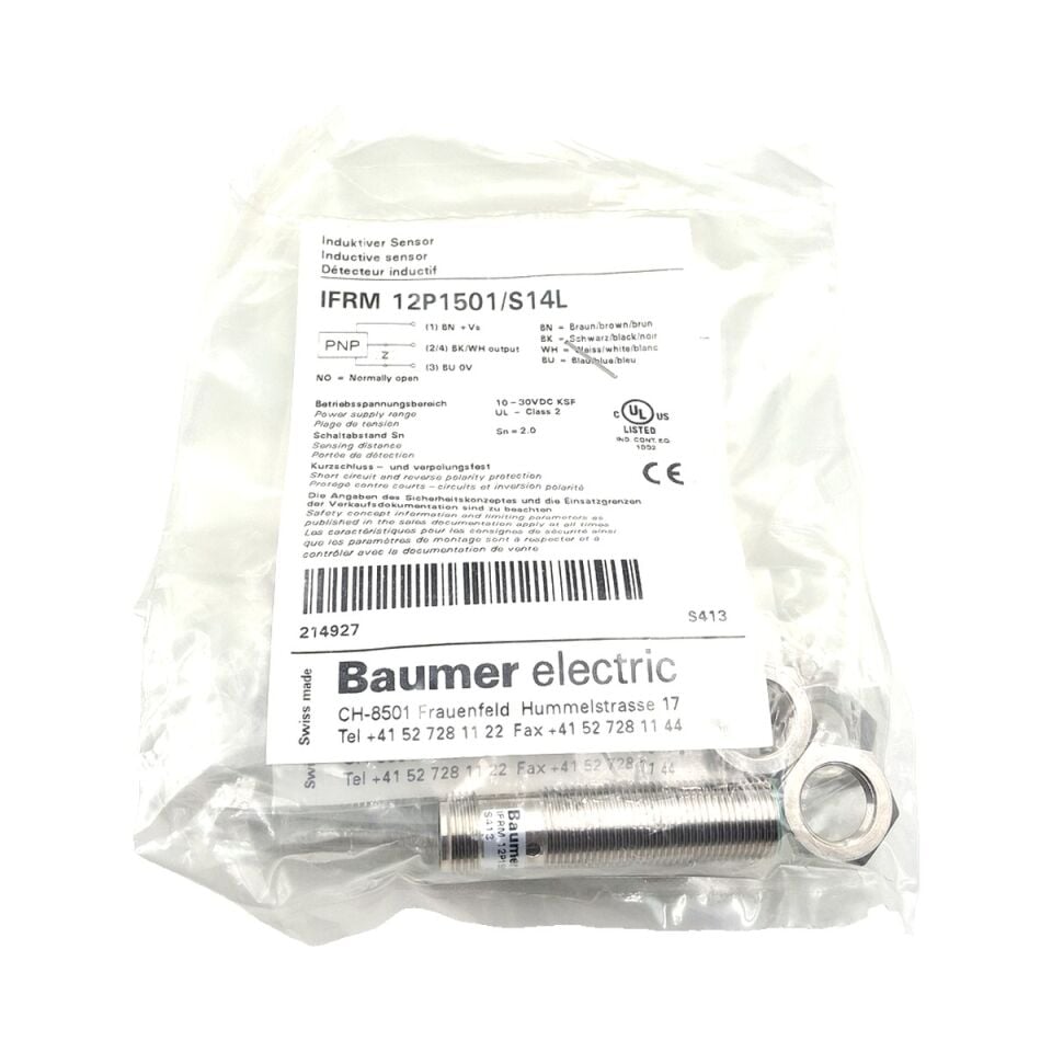 BAUMER IFRM 12P1501 S14L M12 Endüktif Sensör PNP
