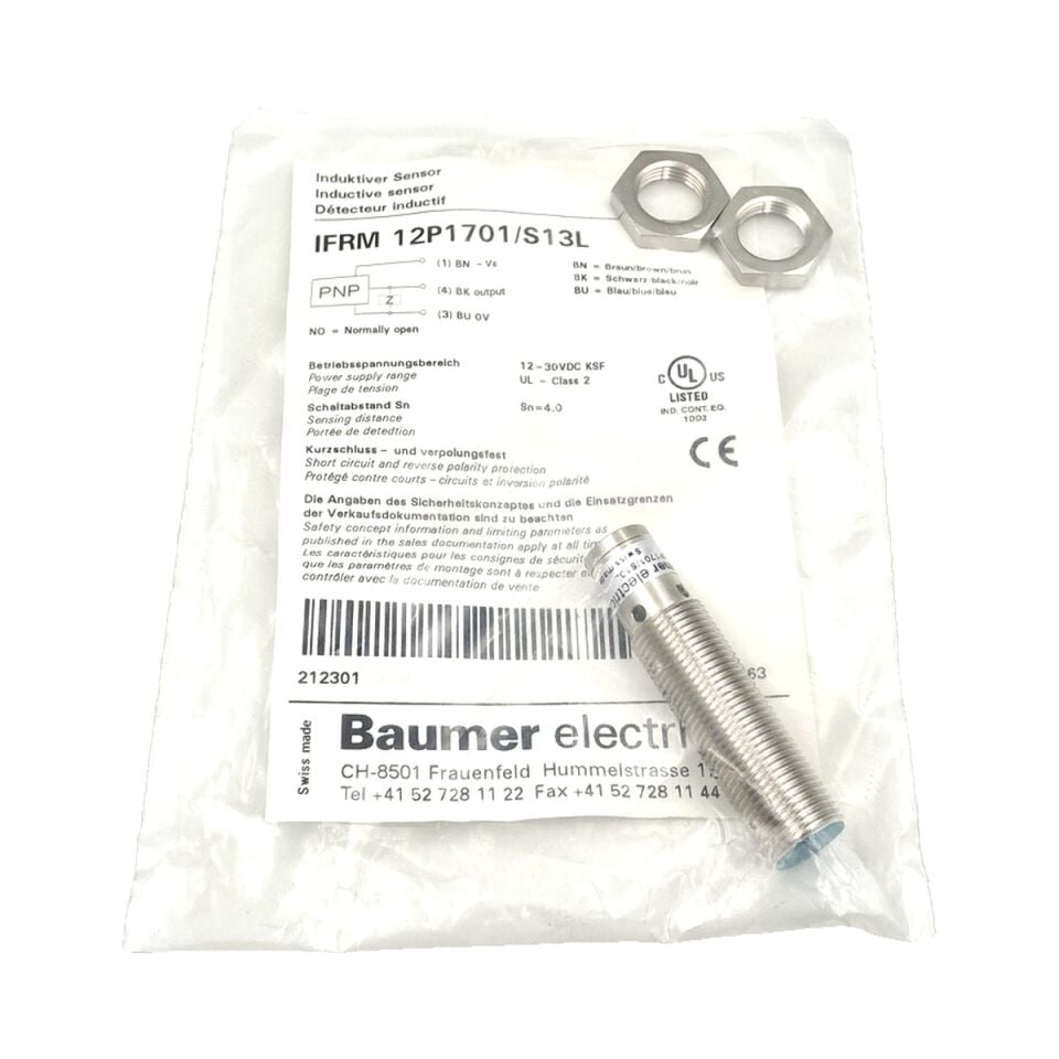 BAUMER IFRM 12P1701 S13L M12 Endüktif Sensör PNP