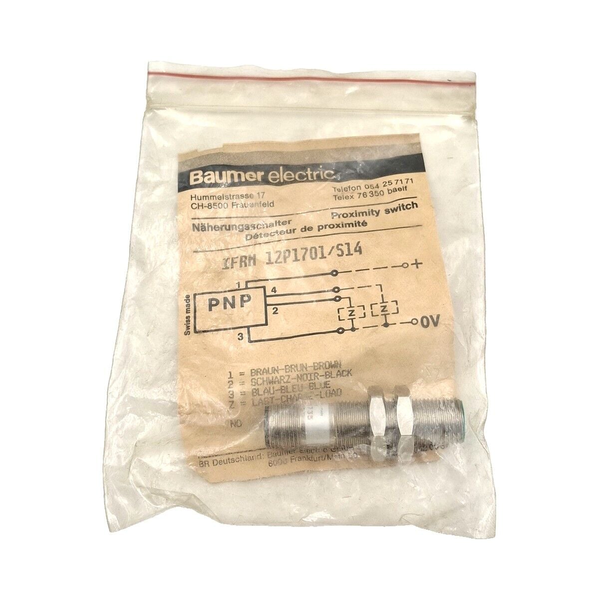 BAUMER IFRM 12P1701 S14 M12 Endüktif Sensör PNP