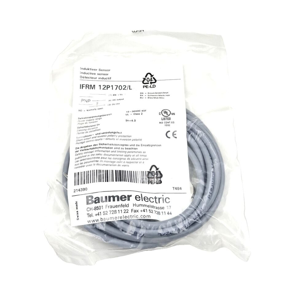 BAUMER IFRM 12P1702 L M12 Endüktif Sensör PNP
