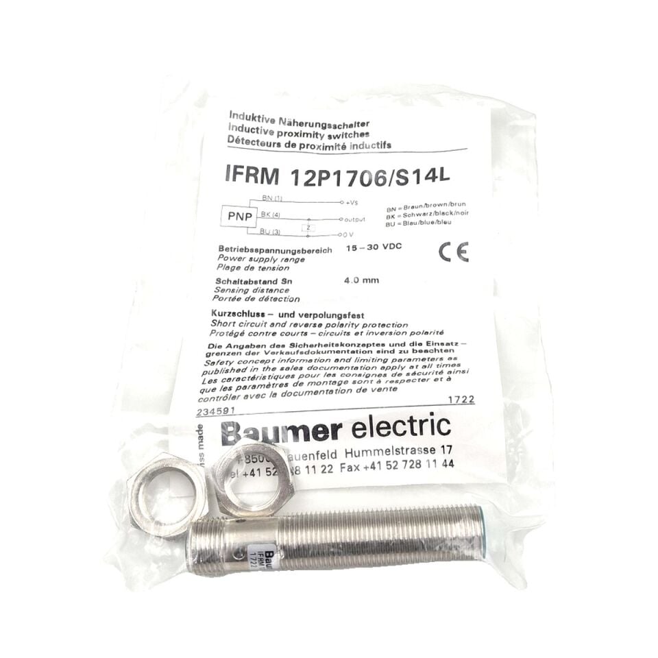 BAUMER IFRM 12P1706 S14L M12 Endüktif Sensör PNP
