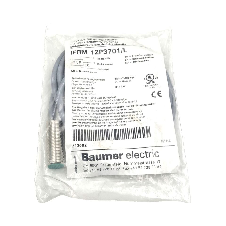 BAUMER IFRM 12P3701 L M12 Endüktif Sensör PNP