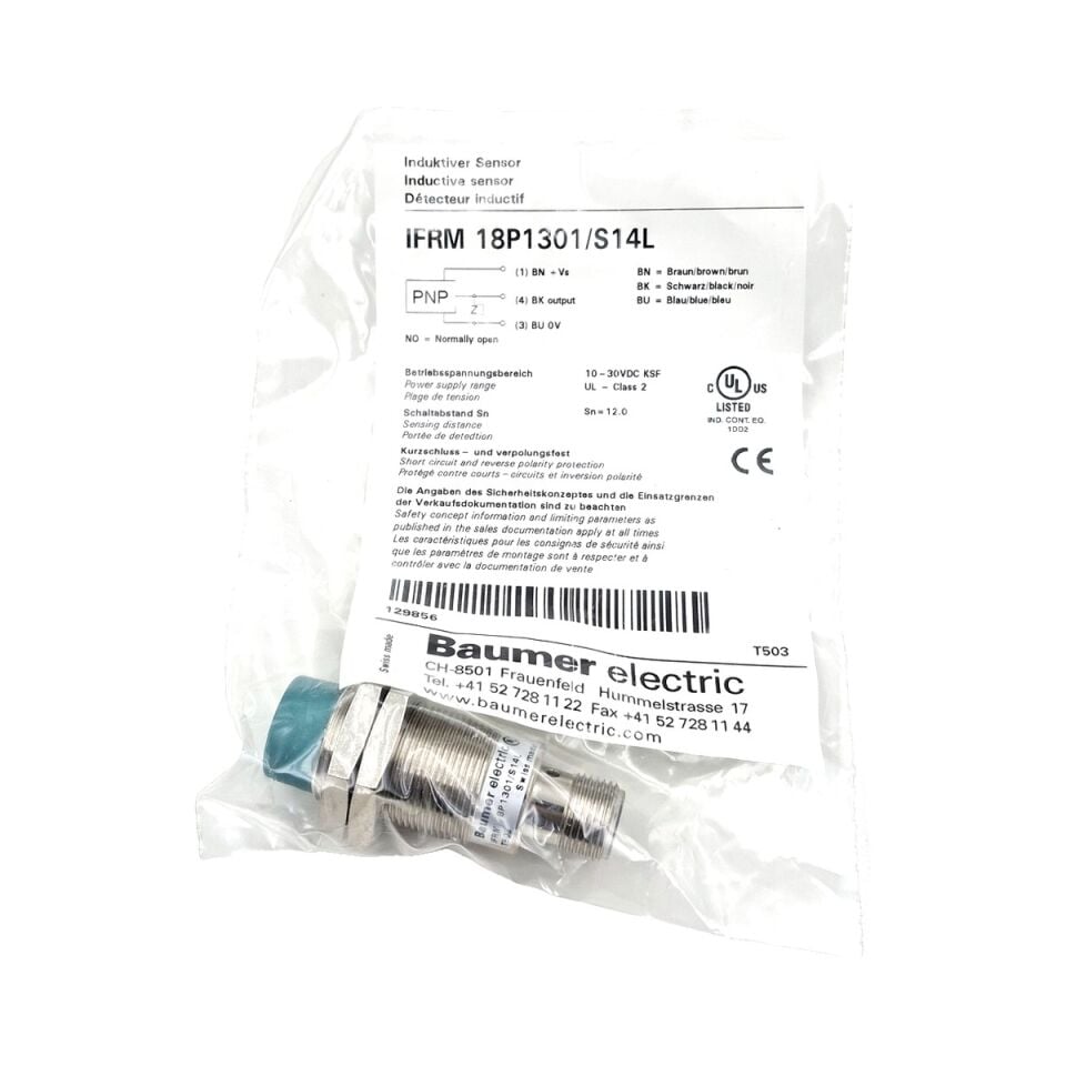 BAUMER IFRM 18P1301 S14L M18 Endüktif Sensör PNP