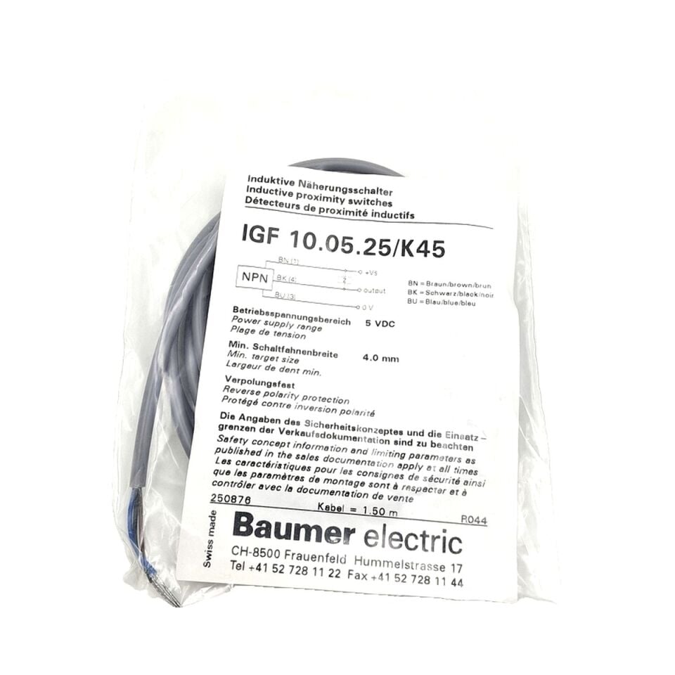 BAUMER IGF 10.05.25 K25 Dişli Algılama Endüktif Sensörü