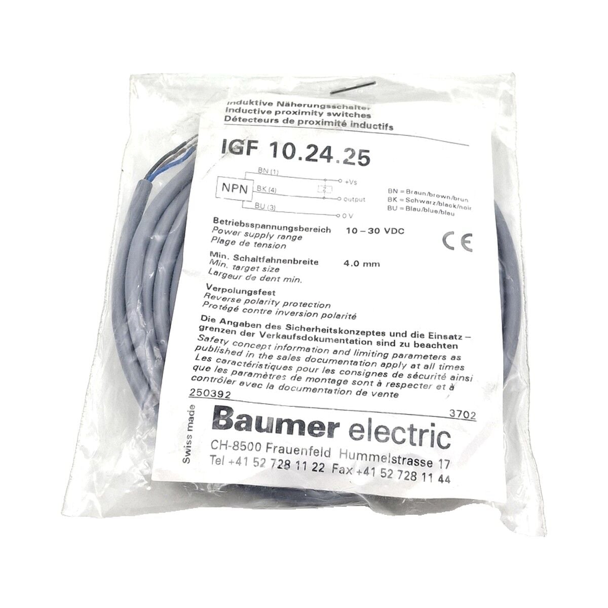 BAUMER IGF 10.24.25 Dişli Algılama Endüktif Sensörü