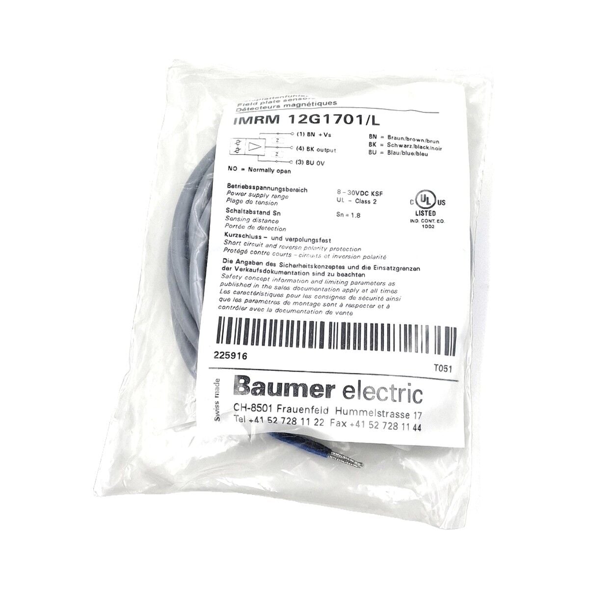 BAUMER IMRM 12G1701 L M12 Endüktif Sensör