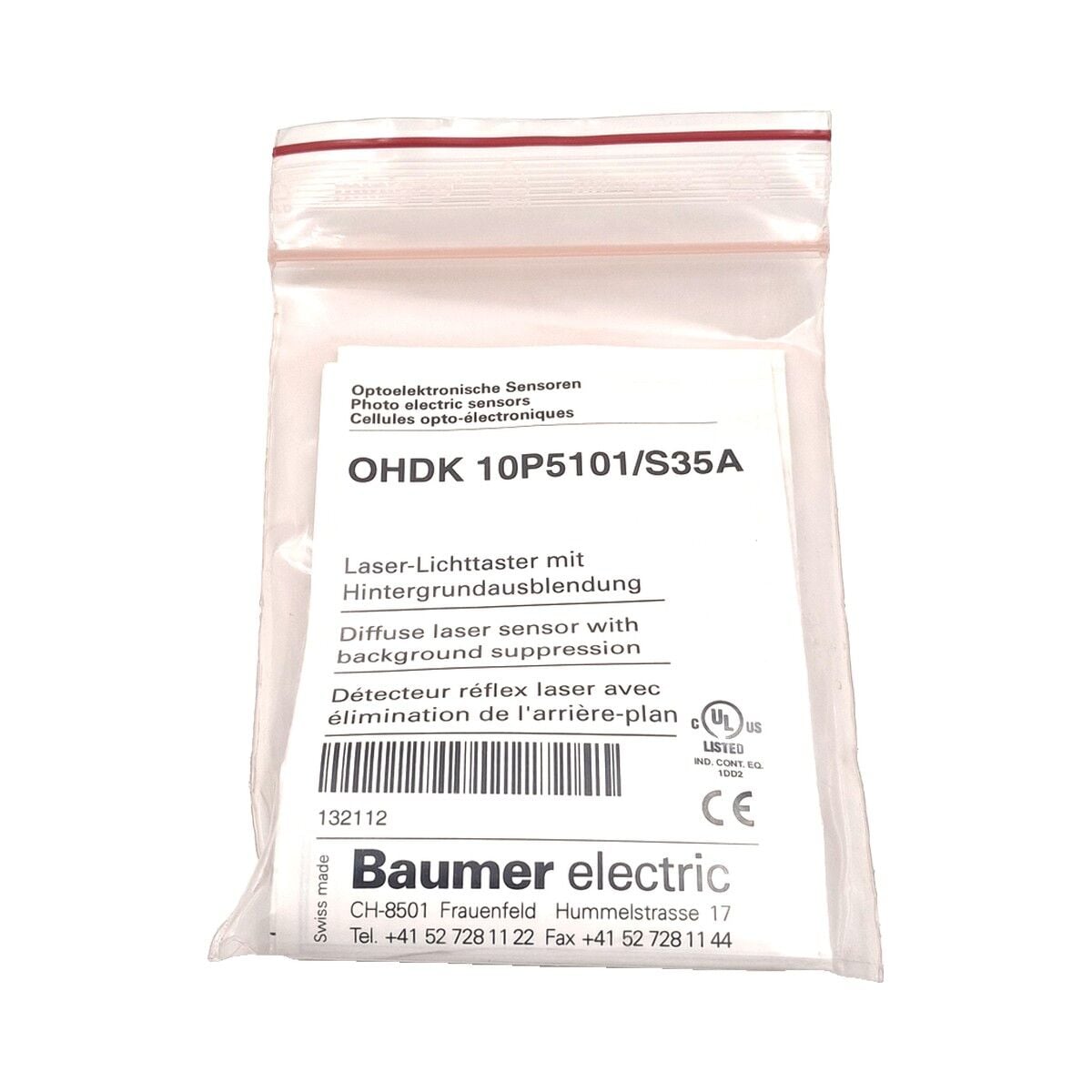 BAUMER OHDK 10P5101 S35A Arka Plan Bastırmalı Lazer Sensör PNP