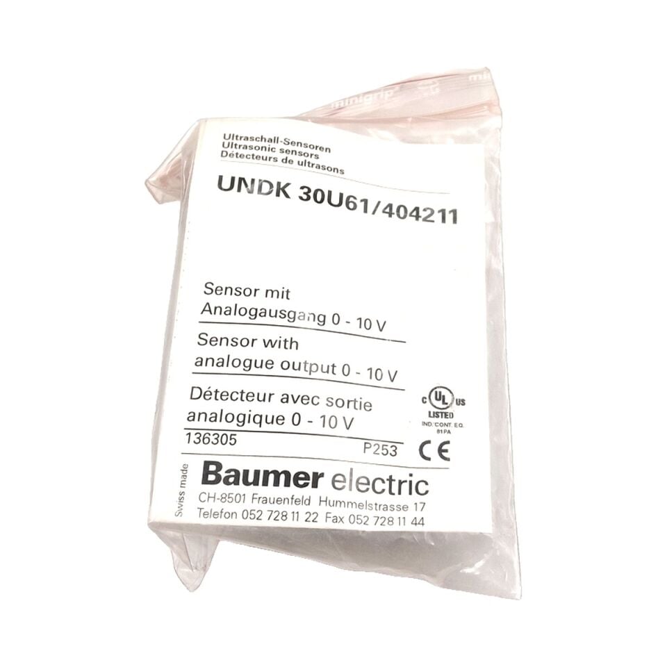 BAUMER UNDK 30U61 404211 Ultrasonik Mesafe Sensörü Analog Çıkışlı