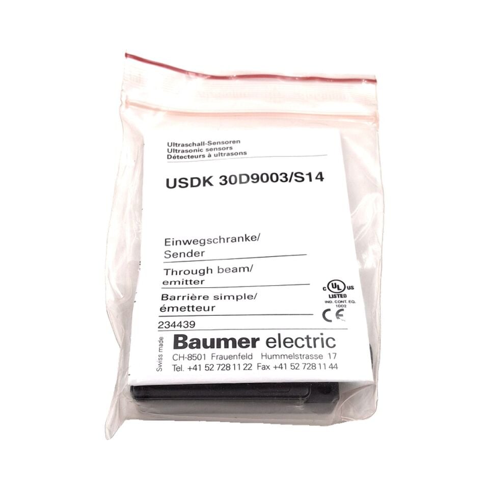 BAUMER USDK 30D9003 S14 Karşılıklı Tip Ultrasonik Sensör Verici